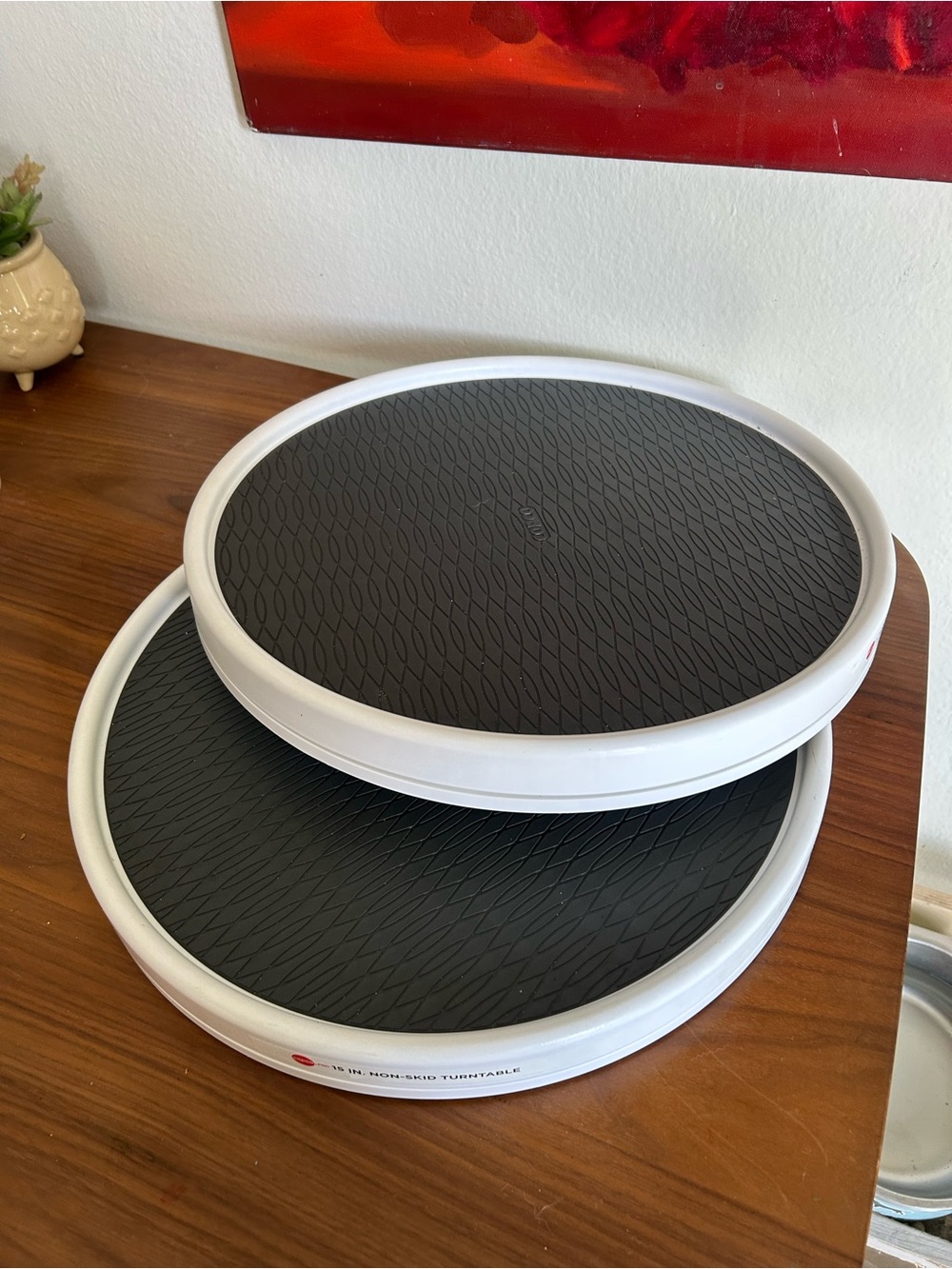Set of 2) 15” Lazy Susan Turntables